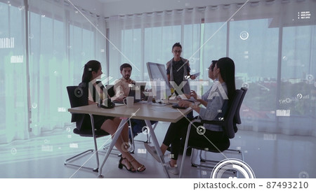 Conceptual vision of business people in corporate staff meeting Conceptual vision of business people in corporate staff meeting 87493210