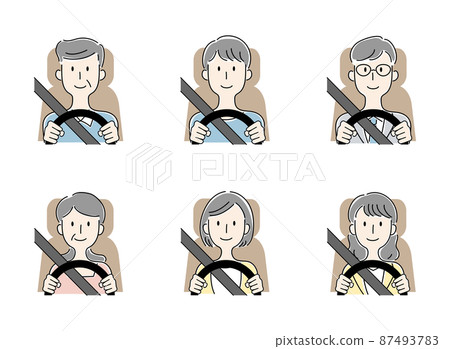 Vector illustration set of various people driving 87493783