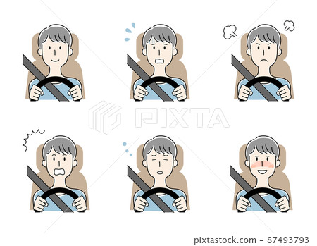 矢量圖組的男子駕駛 87493793