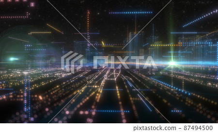 Futuristic Smart Digital City. Smart City And Technology Business Concept Futuristic Smart Digital City. Smart City And Technology Business Concept 87494500