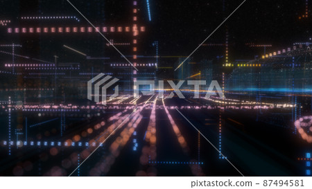 Futuristic Smart Digital City. Smart City And Technology Business Concept Futuristic Smart Digital City. Smart City And Technology Business Concept 87494581
