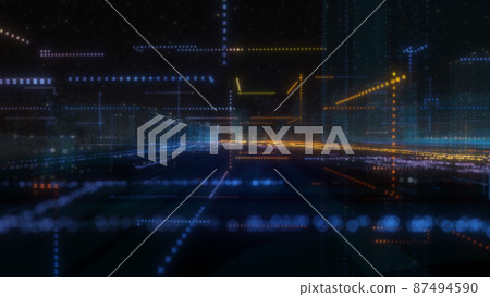 Futuristic Smart Digital City. Smart City And Technology Business Concept Futuristic Smart Digital City. Smart City And Technology Business Concept 87494590