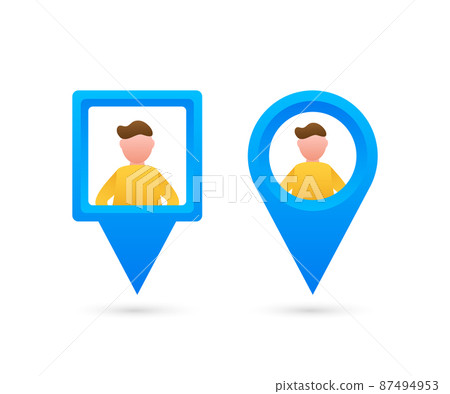 Map pointer with pople. Pin Point human. Vector...-插圖素材 [87494953 ...