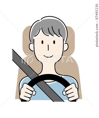 手繪風格,一個人開車的矢量圖 手繪風格,一個人開車的矢量圖 87495130