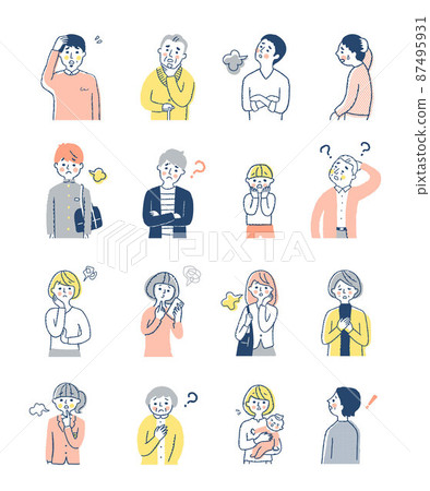 男女上半身表情困擾 87495931