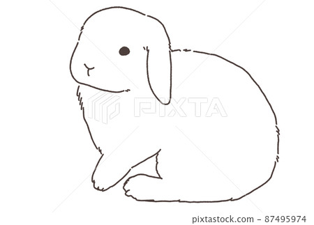 Cute simple rabbit handwritten icon-6 - Stock Illustration [87495974 ...