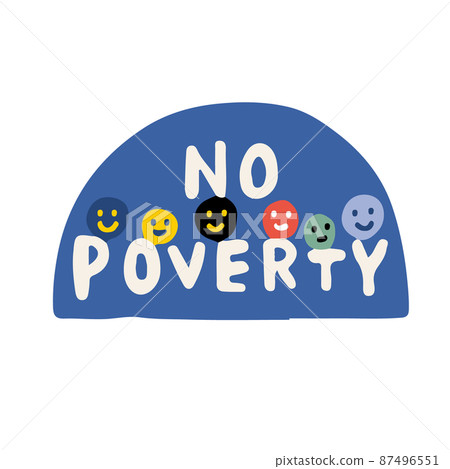 SDGs Sustainable Development Goals Sticker-style illustrations Let's get rid of poverty SDGs Sustainable Development Goals Sticker-style illustrations Let's get rid of poverty 87496551