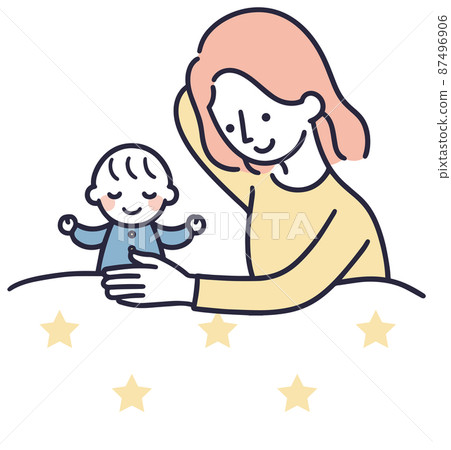 一個安慰她的孩子的母親的簡單例證 一個安慰她的孩子的母親的簡單例證 87496906