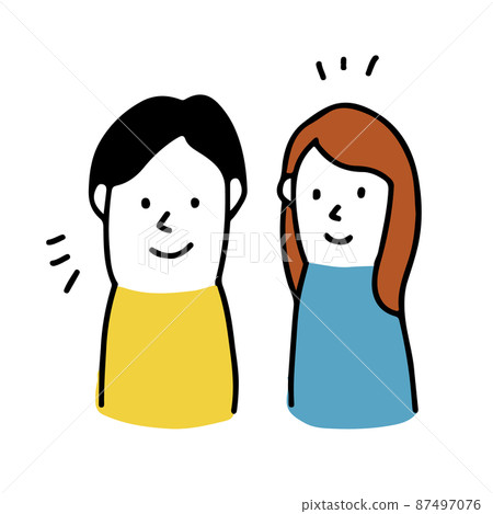 幸福的家庭微笑夫婦的插圖 87497076