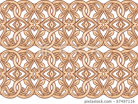 Interlacing abstract ornament in the medieval, romanesque style. Interlacing abstract ornament in the medieval, romanesque style. 87497116