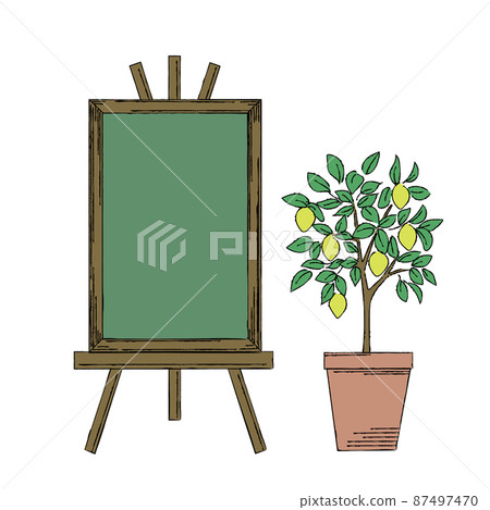 Cafe signboard lemon tree color Cafe signboard lemon tree color 87497470