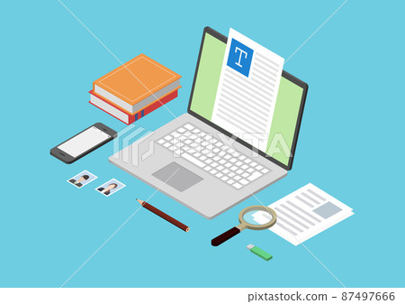 Write a buzzing article! Illustration material of 87497666