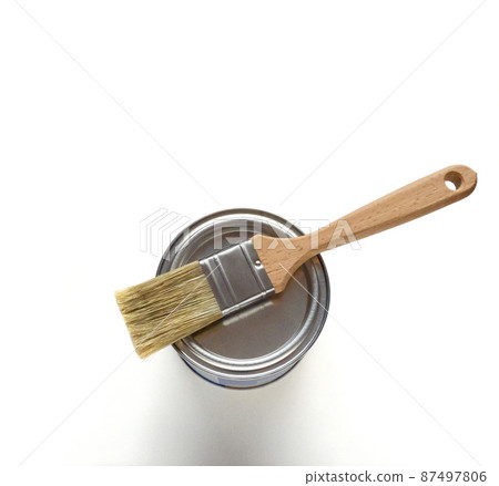 White paint with paint brush White paint with paint brush 87497806
