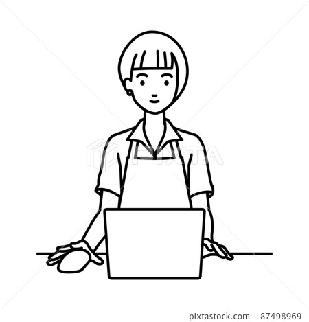 一位女職員坐在辦公桌前使用個人電腦 一位女職員坐在辦公桌前使用個人電腦 87498969
