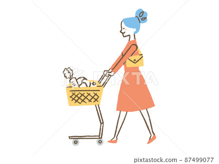 Women shopping at the supermarket_color Women shopping at the supermarket_color 87499077