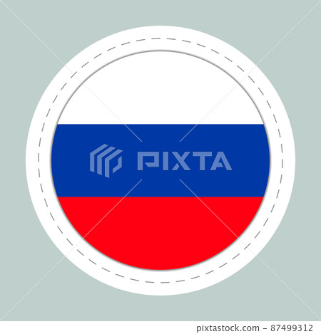 Sticker ball with flag of Russia. Round sphere, template icon. Russian national symbol. Glossy realistic ball, 3D abstract vector illustration. Big bubble Sticker ball with flag of Russia. Round sphere, template icon. Russian national symbol. Glossy realistic ball, 3D abstract vector illustration. Big bubble 87499312