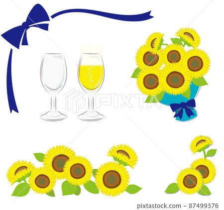 父親節禮物和向日葵 父親節禮物和向日葵 87499376