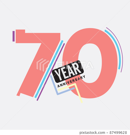 70th Years Anniversary Logo Birthday Celebration Abstract Design Vector Illustration. 87499628