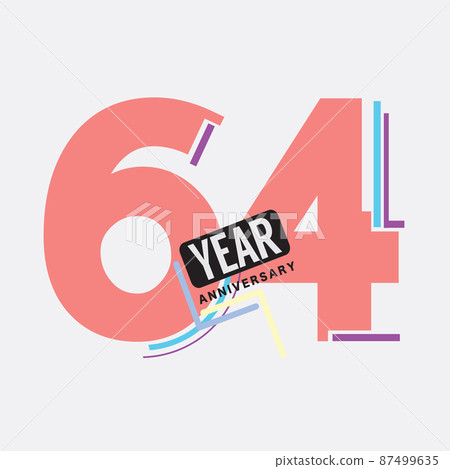 64th Years Anniversary Logo Birthday Celebration Abstract Design Vector Illustration. 64th Years Anniversary Logo Birthday Celebration Abstract Design Vector Illustration. 87499635