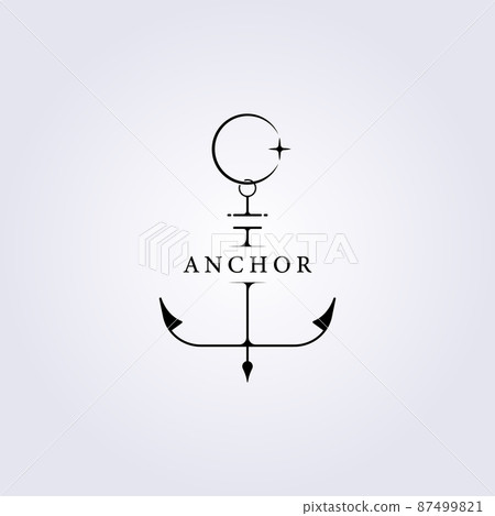 creative abstract simple line anchor surf logo symbol icon vector illustration design 87499821