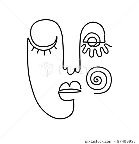 Minimalist Woman Face Illustration 87499955