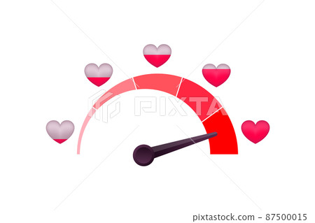 Love meter, heart indicator. Valentines day concept. High speed. Vector stock illustration. Love meter, heart indicator. Valentines day concept. High speed. Vector stock illustration. 87500015