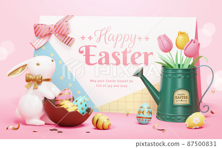 3d Easter holiday greeting template 87500831