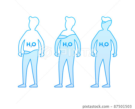 Water body balance. H2O level. Healthy lifestyle. Vector stock illustration. Water body balance. H2O level. Healthy lifestyle. Vector stock illustration. 87501503