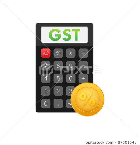 Good and Services Tax GST , indirect tax on the supply. Vector stock illustration. Good and Services Tax GST , indirect tax on the supply. Vector stock illustration. 87501545