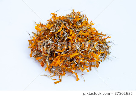 Dried petals of marigold flower Dried petals of marigold flower 87501685