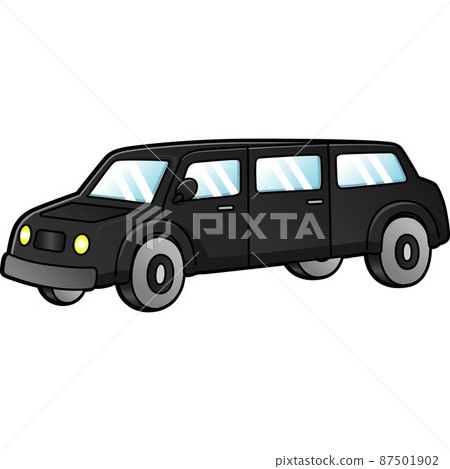 Limo Cartoon Clipart Colored Illustration 87501902