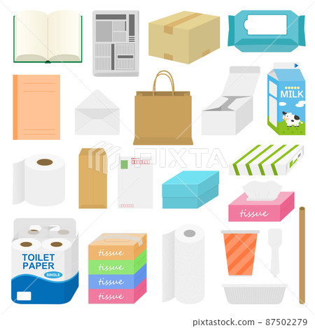 Illustration set of paper products 87502279