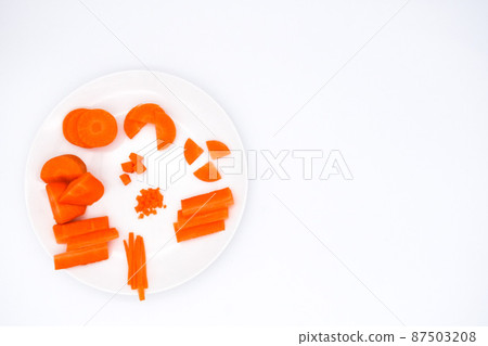 Various carrot cutting methods set Various carrot cutting methods set 87503208
