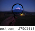 Mt. Fuji in a magnifying glass in winter 87503413