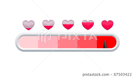 Love meter, heart indicator. Valentines day concept. High speed. Vector stock illustration. Love meter, heart indicator. Valentines day concept. High speed. Vector stock illustration. 87503422