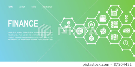 Money and Banking landing page template. Credit Card, Currency Exchange, Atm, Terminal website vector illustration. 87504451