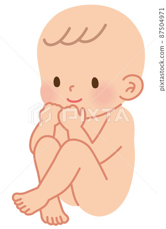 一個微笑的嬰兒胎兒 87504971