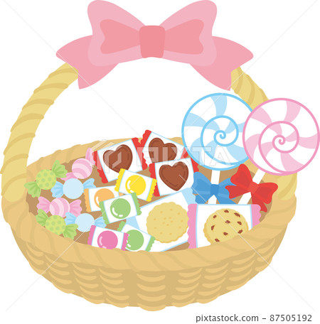 Various sweets in the basket 87505192