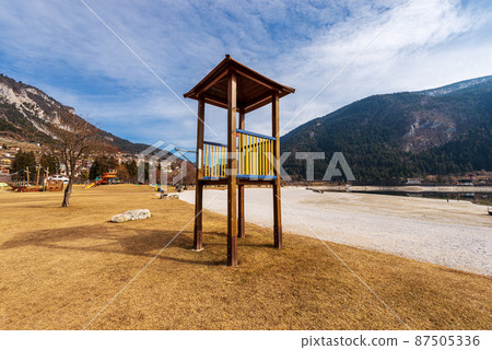 Lake and Molveno Village - Brenta Dolomites Trentino Alto Adige Italy 87505336