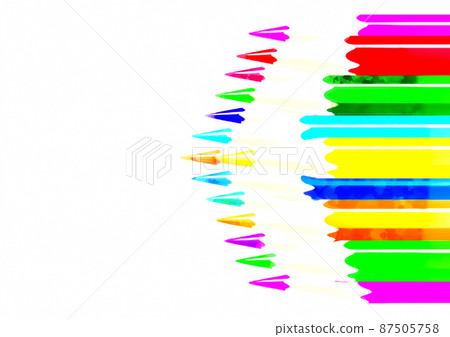在白紙上繪製的藝術彩色鉛筆插圖 在白紙上繪製的藝術彩色鉛筆插圖 87505758