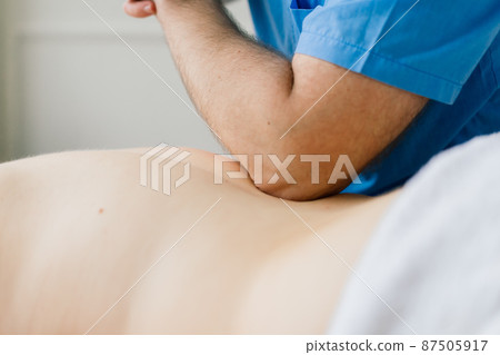 Anti-cellulite foot massage for a fat woman. Concept of personal care, weight loss, diet. Close-up. Anti-cellulite foot massage for a fat woman. Concept of personal care, weight loss, diet. Close-up. 87505917