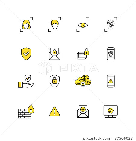 Cyber security icon set 87506028