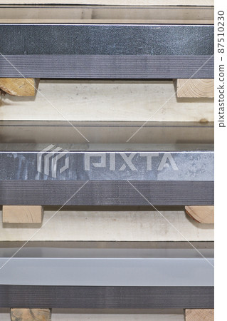 Galvanized sheet in packs in metal products warehouse Galvanized sheet in packs in metal products warehouse 87510230