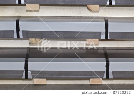 Galvanized sheet in packs in metal products warehouse Galvanized sheet in packs in metal products warehouse 87510232
