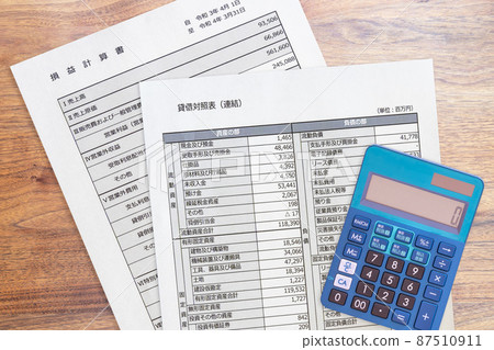 Financial statements, balance sheet, income statement (calculator) 87510911