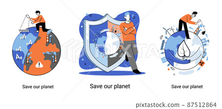 Change climate. Nature biodiversity mother earth. Metaphor of climate change and saving planet, World Environment Day 87512864