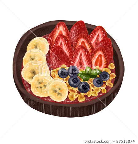 Smoothie bowl acai bowl berries, bananas, granola Smoothie bowl acai bowl berries, bananas, granola 87512874