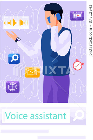Speaker recognition, vote controlled smart speaker. Woman voice activated digital assistants, identification Speaker recognition, vote controlled smart speaker. Woman voice activated digital assistants, identification 87512943