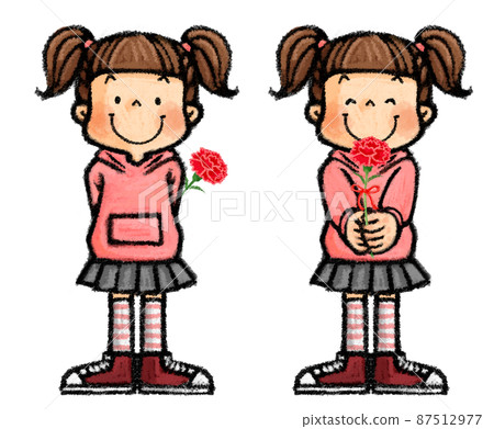 Mother's Day Children with Carnations 87512977