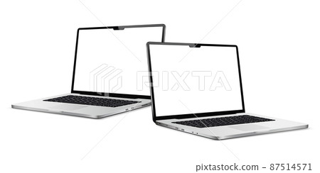 Two laptops with blank screen mock up 87514571